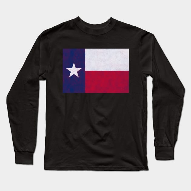 Texas flag textured Long Sleeve T-Shirt by rand0mity